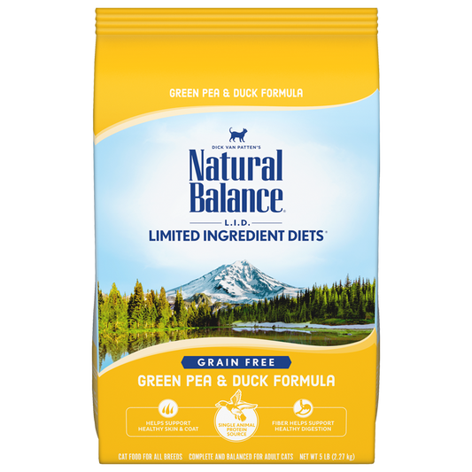 Natural Balance Premium Cat Food | Limited Ingredient Grain-Free Diet | Green Pea and Duck Formula