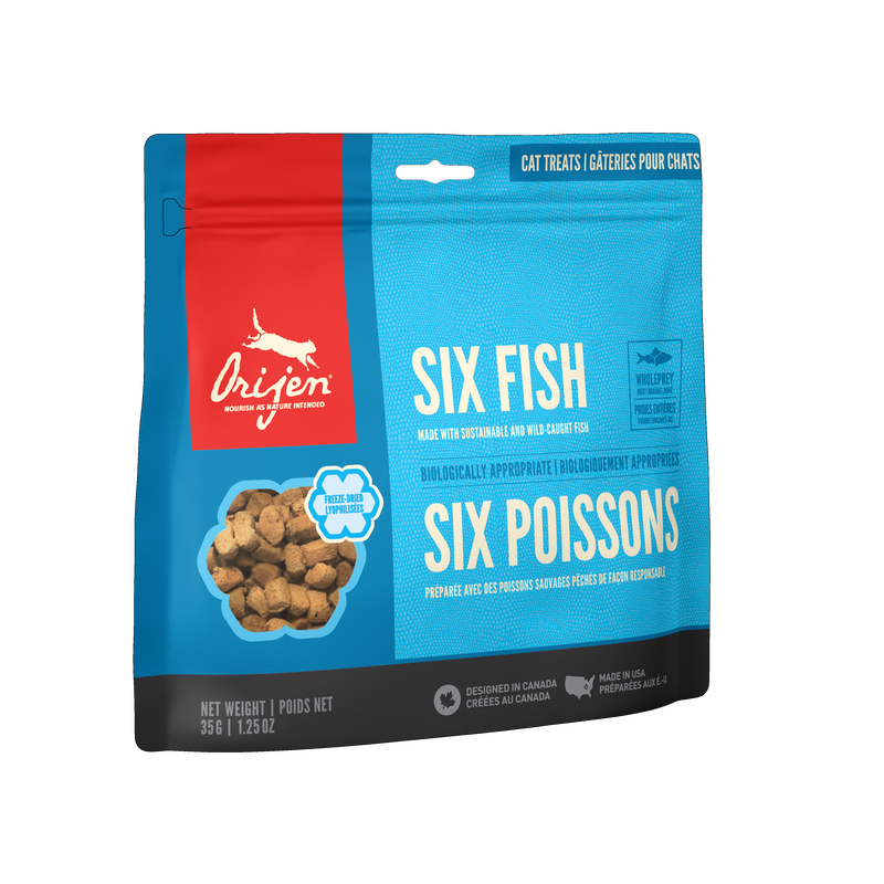 Orijen Premium Freeze-Dried Cat Treats | Six Fish | 35 g Pouch