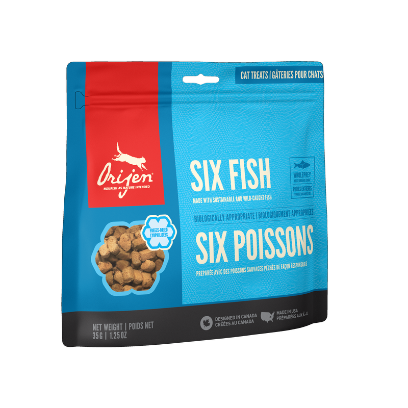 Orijen Premium Freeze-Dried Cat Treats | Six Fish | 35 g Pouch 🇨🇦