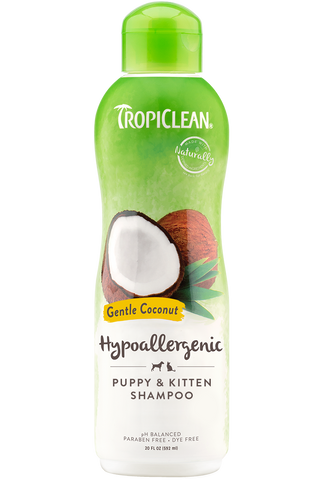 TropiClean Hypo-Allergenic Gentle Coconut Puppy & Kitten Shampoo | 20 oz Bottle