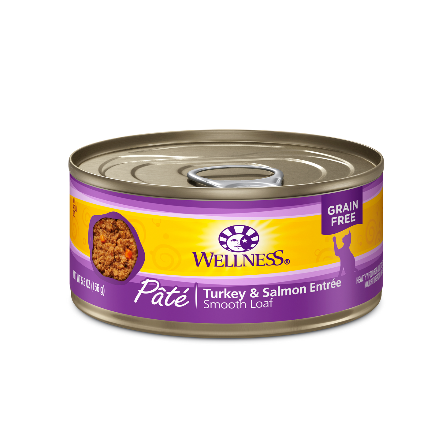 Wellness Premium Canned Cat Food | Complete Health Grain-Free Formula | Turkey & Salmon Pate Recipe