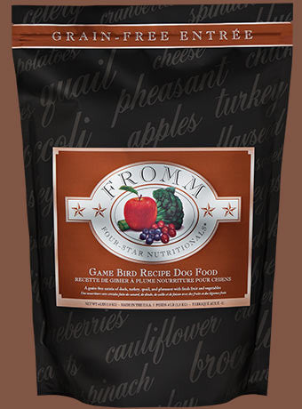 Fromm Four-Star Grain-Free Gamebird Recipe Dog Food Packaging