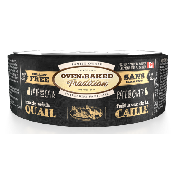 Oven-Baked Tradition Canned Adult Cat Food | Grain-Free Quail Pate | 5.5 oz Can