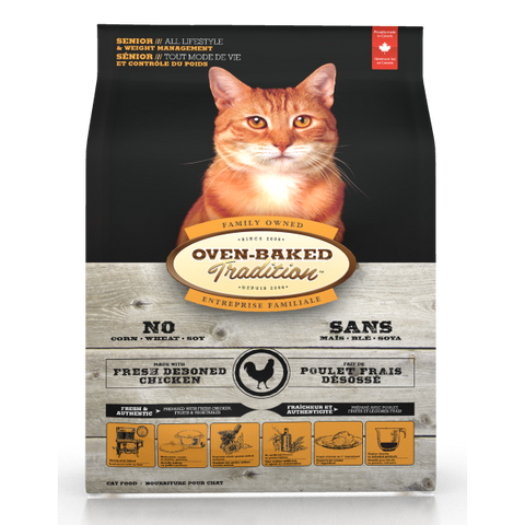 Oven-Baked Tradition Premium Cat Food | Senior/Weight Management Formula | Chicken Recipe | 5 lb Bag