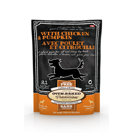 Oven-Baked Tradition Premium Soft and Chewy Dog Treats | Chicken with Pumpkin Flavour | 227 g Pouch