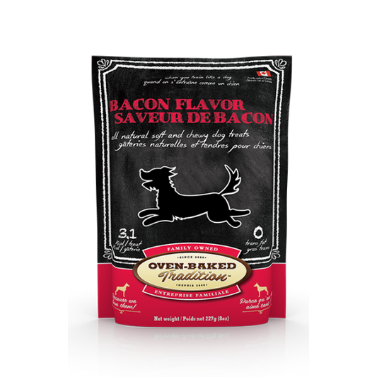 Oven-Baked Tradition Premium Soft and Chewy Dog Treats | Bacon Flavour | 227 g Pouch 🇨🇦