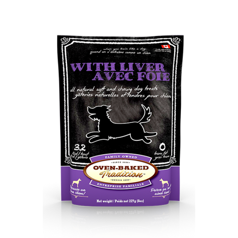 Oven-Baked Tradition Premium Soft and Chewy Dog Treats | Liver Flavour | 227 g Pouch