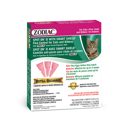 Zodiac Spot On II SmartShield Flea Control Refill for Cats & Kittens | 3 Month Supply