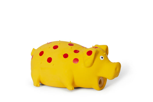Bud'z Latex Spotted Pig Squeaker Dog Toy