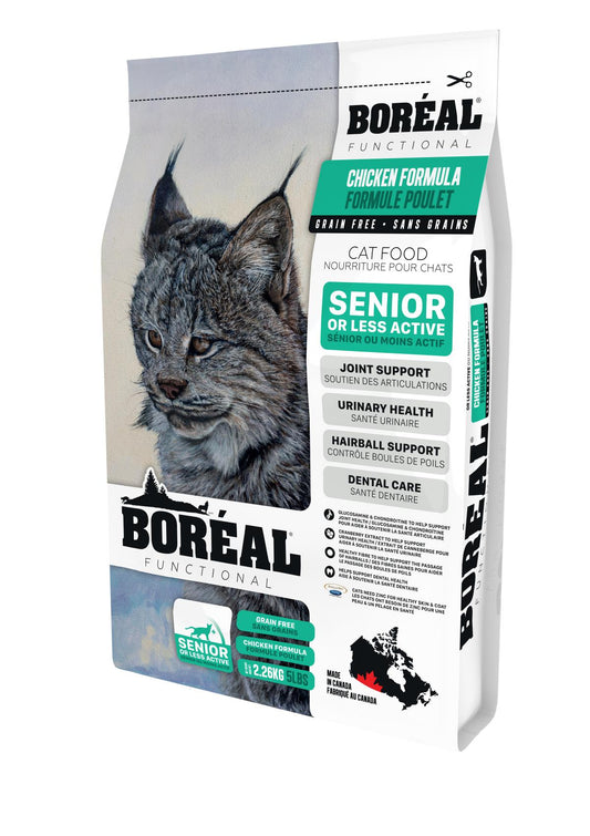 Boreal Premium Senior or Less Active Cat Food | Grain-free Chicken Recipe