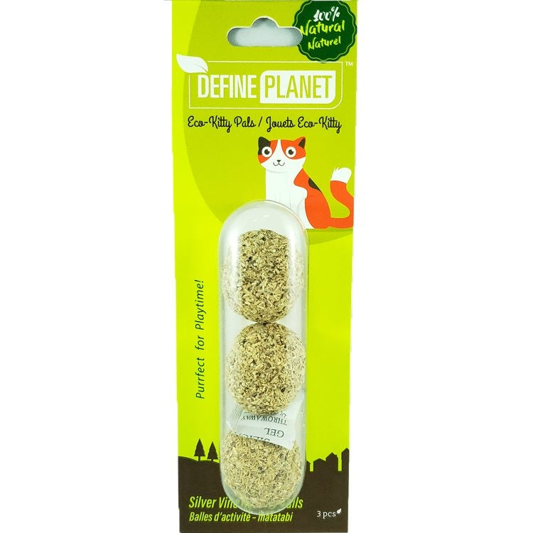 Define Planet All-Natural Silver Vine Catnip Activity Balls Cat Toy