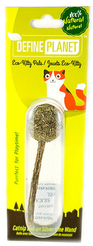 Define Planet All-Natural Catnip Ball on Silver Vine Wand Cat Toy