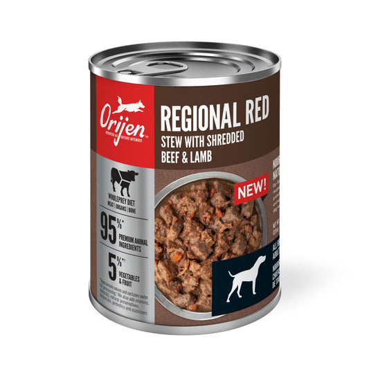 Orijen Premium Canned Dog Food | Regional Red Stew with Shredded Beef & Lamb Recipe | 12.8 oz. Can