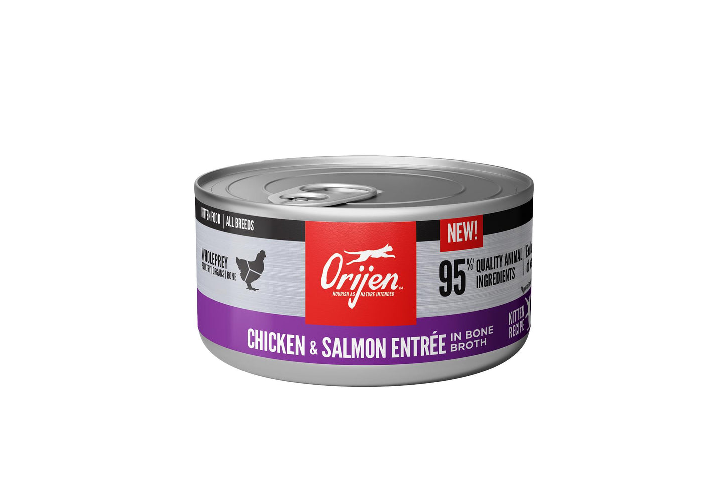 Orijen Premium Canned Kitten Food | Chicken & Salmon Entree in Bone Broth Recipe