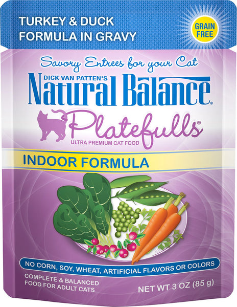 Natural Balance Platefulls Indoor Grain-Free Turkey & Duck Formula in Gravy | 3 oz Pouch