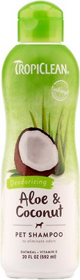 TropiClean Deodorizing Aloe and Coconut Dog and Cat Shampoo | 20 oz Bottle