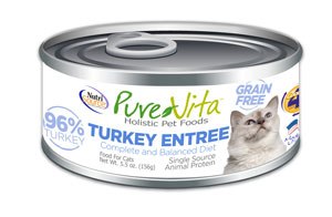 PureVita Wet Cat Food | Grain-Free Turkey Entree | 5.5 oz Can