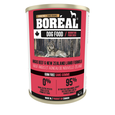 Boreal Premium Canned Puppy and Dog Food | Grain-Free Formula | Canadian Angus Beef and New Zealand Lamb Recipe | 13 oz. Can