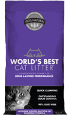 World's Best Premium Cat Litter | Original Series Clumping Lavender Scented Multi-Cat Cat Litter | 28 lb bag
