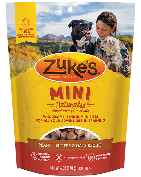 Zuke's Natural Dog Treats | Mini Naturals Training Treats | Peanut Butter & Oats Recipe